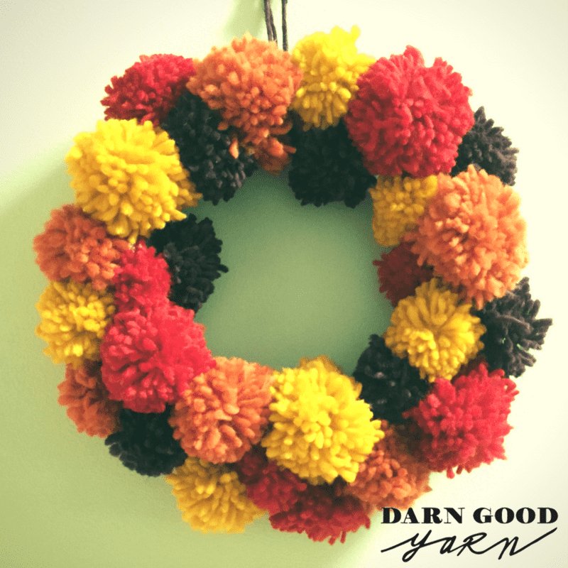 DIY Holiday Pom-Pom Wreath - Darn Good Yarn