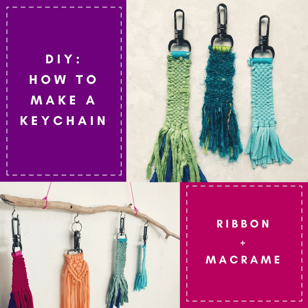 DIY Keychain Woven Macrame Darn Good Yarn