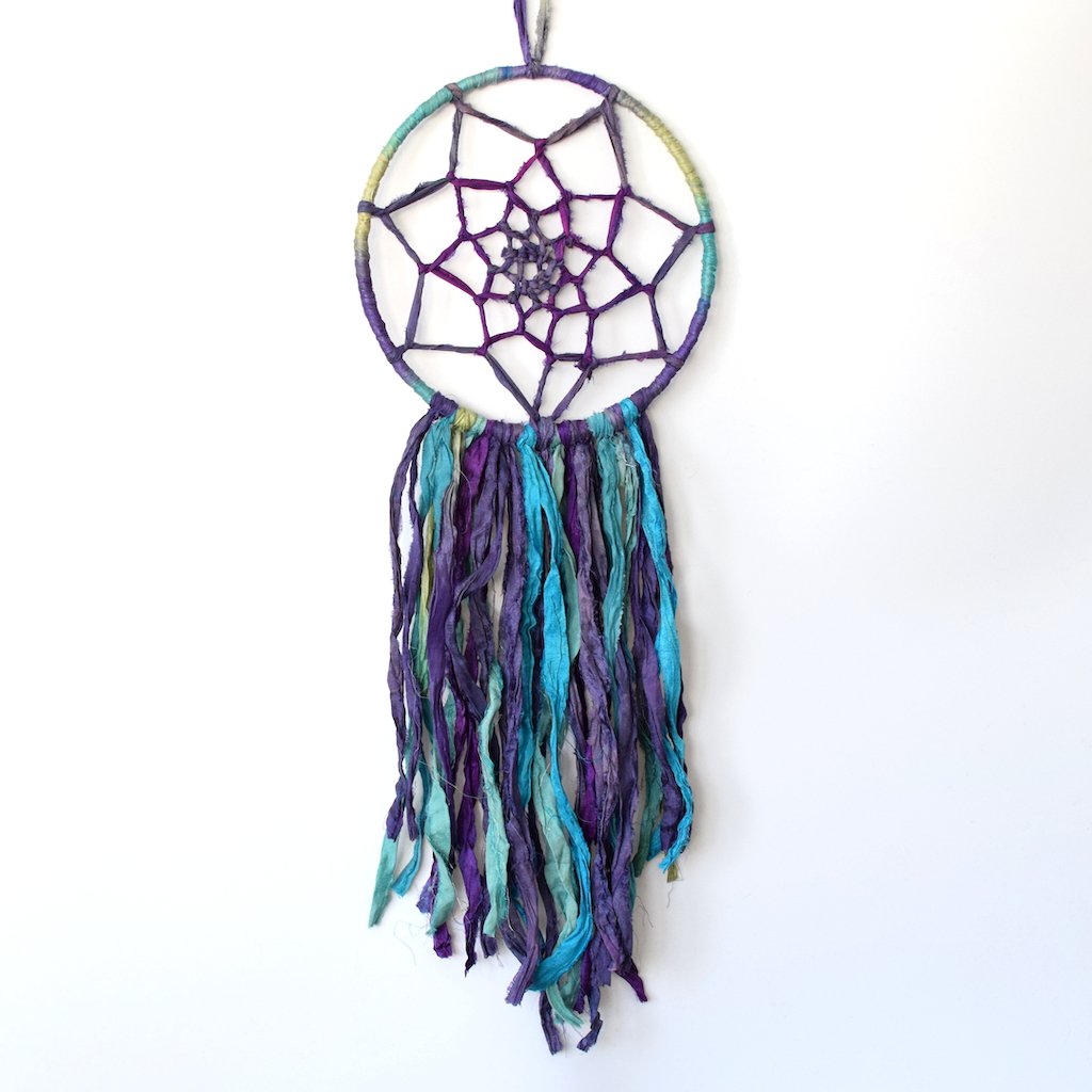 Make a Sari Silk Ribbon Dream Catcher | Darn Good Yarn