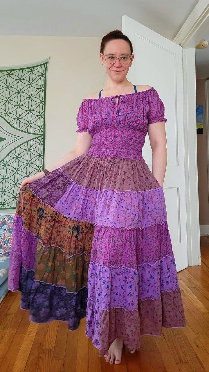 Darn Good Yarn: Limited Edition: Cotton Patchwork Maxi Dress, Clothing and Accessories