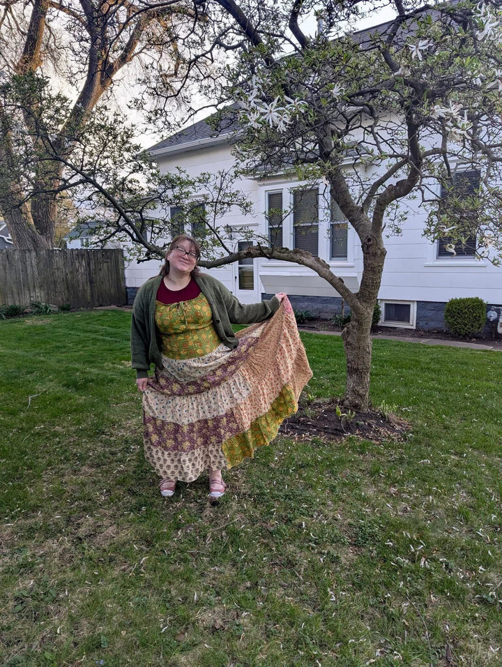 Darn Good Yarn: Limited Edition: Cotton Patchwork Maxi Dress, Clothing and Accessories