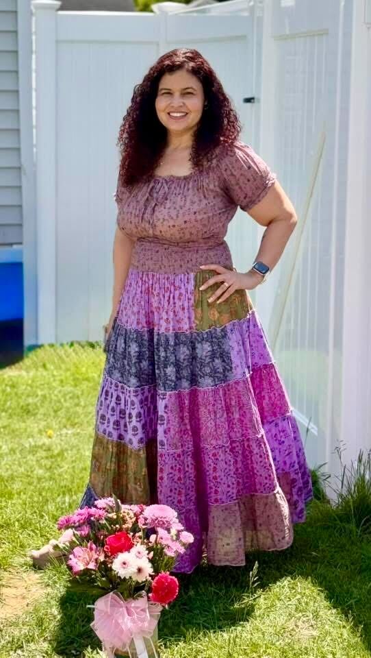 Darn Good Yarn: Limited Edition:  Woodstock Dreams Cotton Patchwork Maxi Dress, Clothing and Accessories