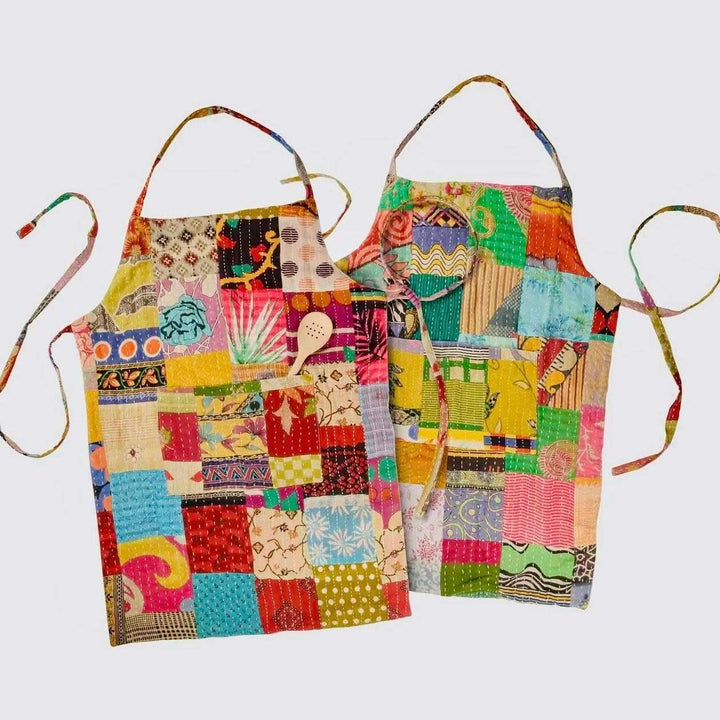 Darn Good Yarn: Limited Edition: Woodstock Dreams Kantha Patchwork Apron, Clothing and Accessories