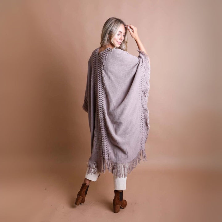 Darn Good Yarn: Limited Edition: Woodstock Dreams Open Work Frayed Ruana, Clothing and Accessories