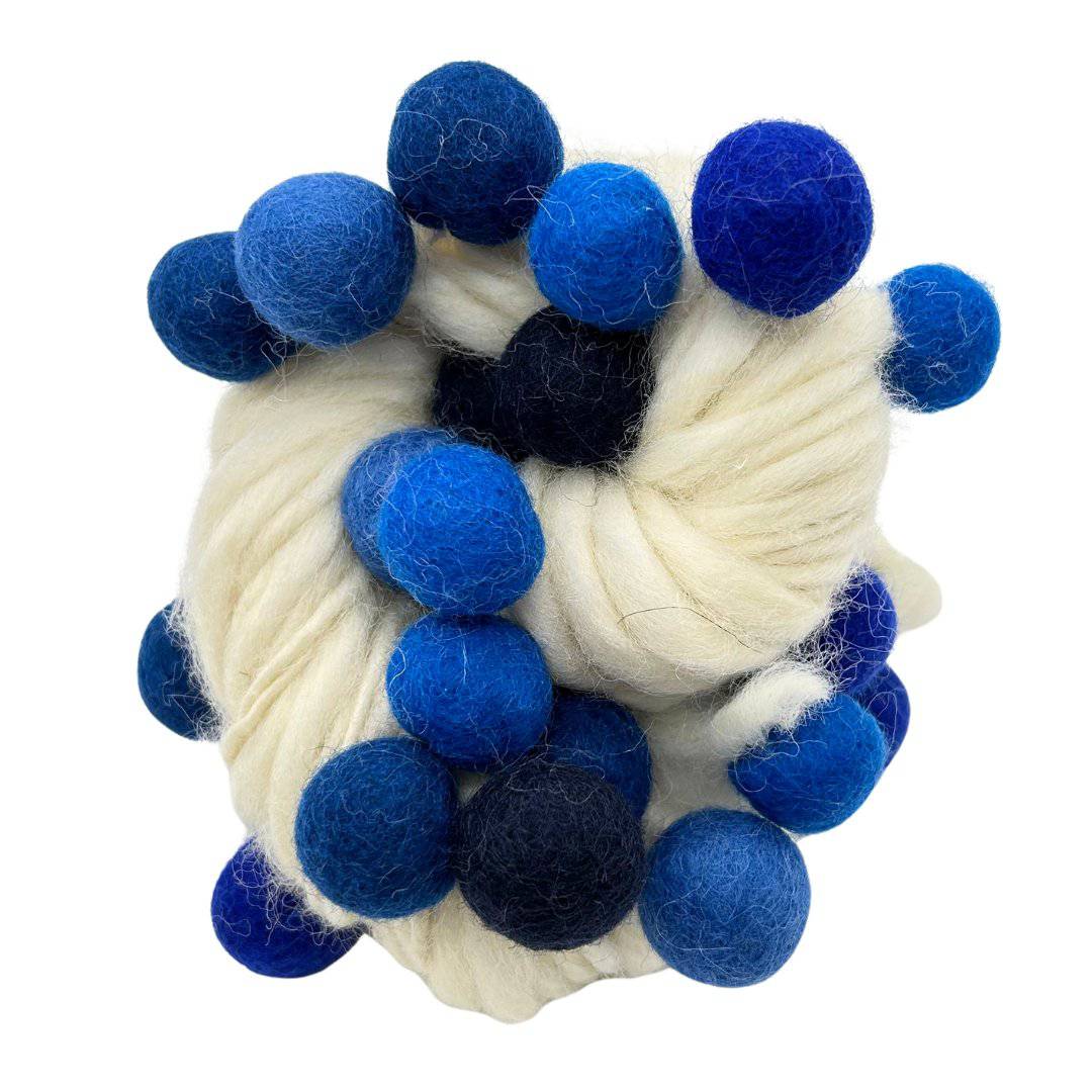 Surplus Discontinued Colors: Handmade Thick and Thin Wool Felt Ball Yarn - Darn Good Yarn
