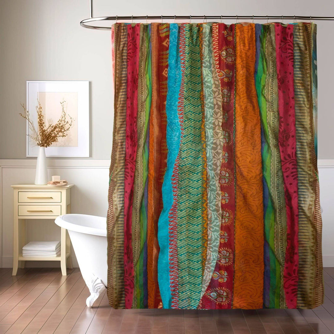 Rainbow Oasis: Recycled Sari Curtains - Darn Good Yarn