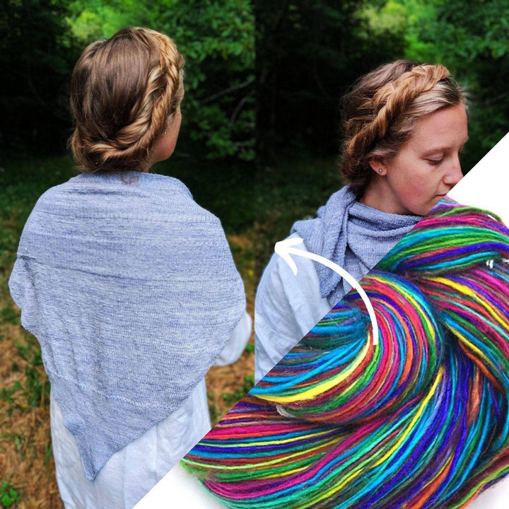 Serendipity Lace Weight Silk Shawl Knit Kit - Darn Good Yarn