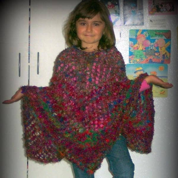 woman wearing a Silk Poncho