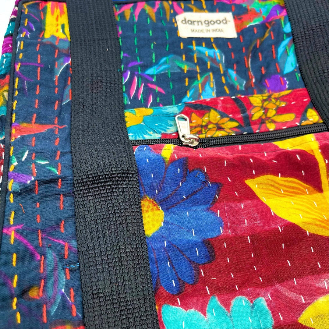 Wanderlust Kantha Stitched Bag - Darn Good Yarn
