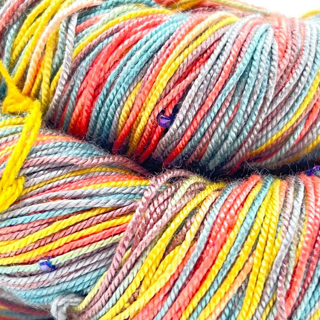 Hand Beaded Silk Yarn - Darn Good Yarn