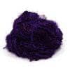 Silk yarn donut ball in Indigo Amethyst (violet) on a white background
