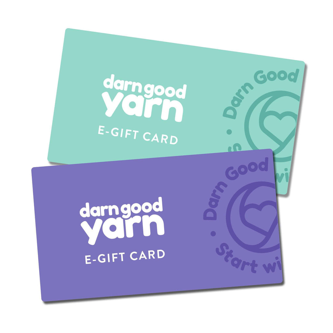 Digital E Gift Cards to darngoodyarn.com, great for gifts
