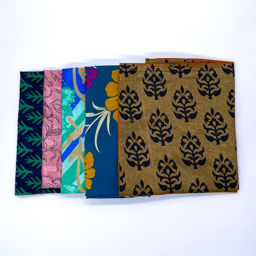 Reusable Sari Silk Gift Wrap - 5-pack
