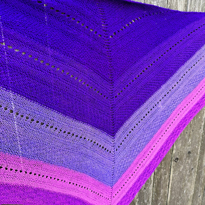 Ombre Stitch Sampler Shawl Pattern side view