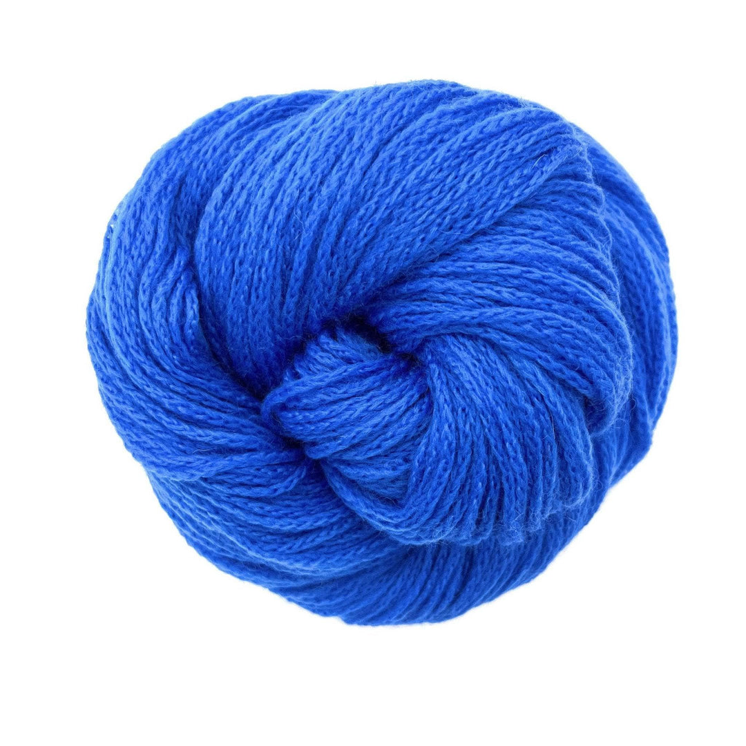 A skein of 100% Peruvian Highland Wool Yarn in the colorway 'Vivid Blue'