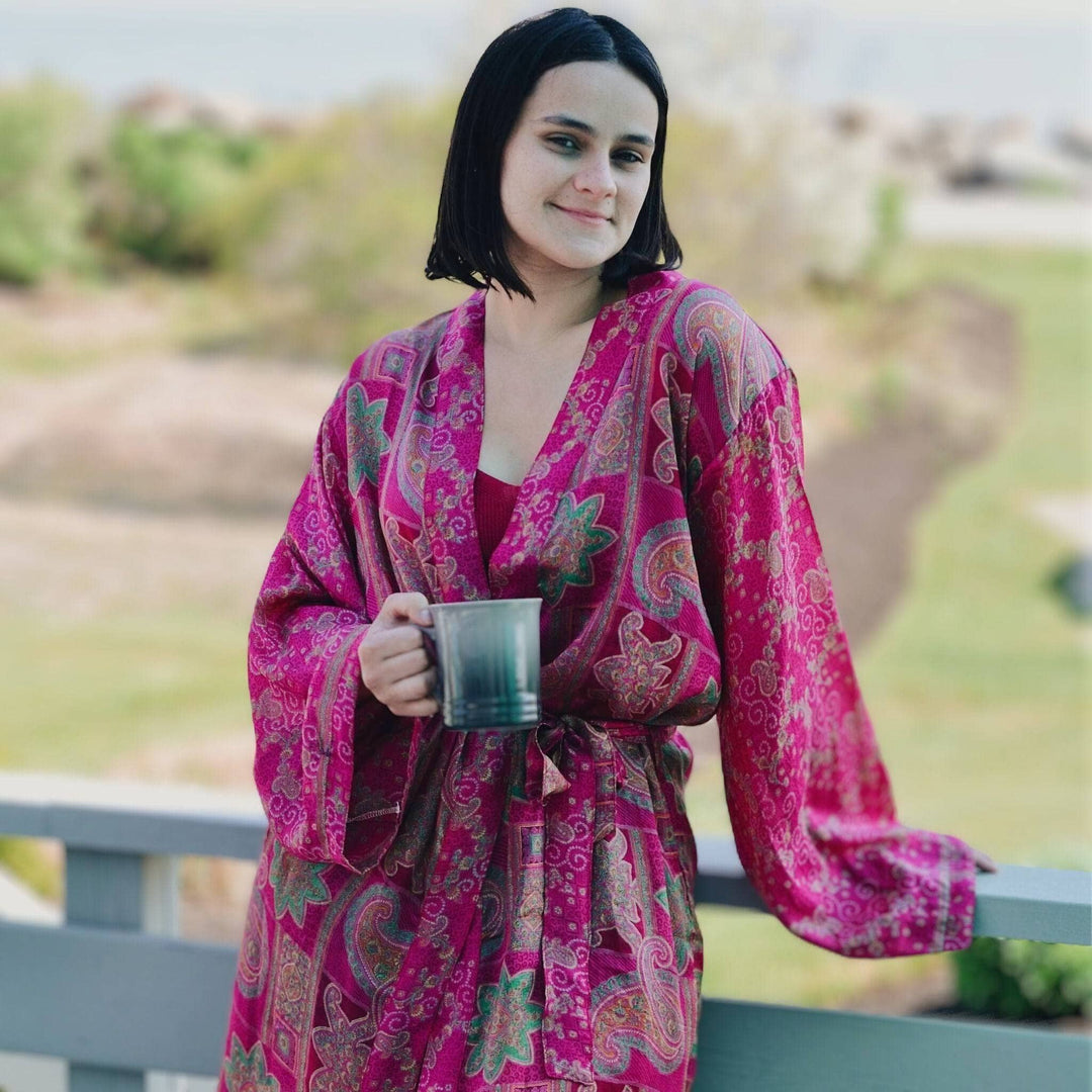The Charlotte - Short Sari Robe - Darn Good Yarn