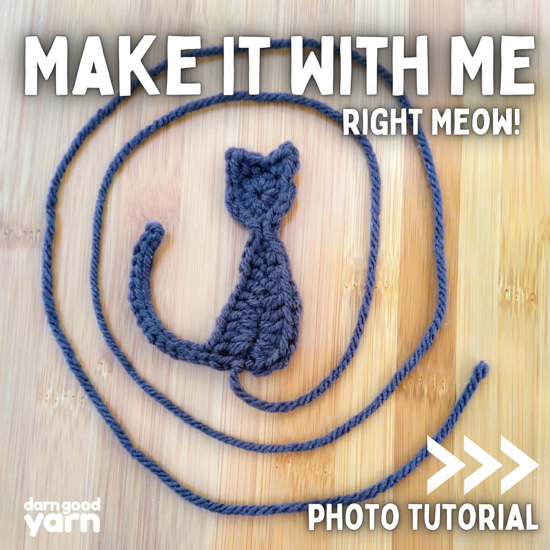 Make It Right Meow: Crochet a Cat Appliqué with Yarn Scraps