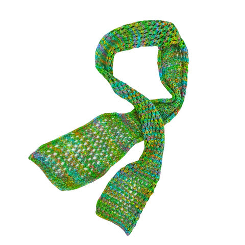 How to knit a blanket: knitted fabric in recycled silk yarn