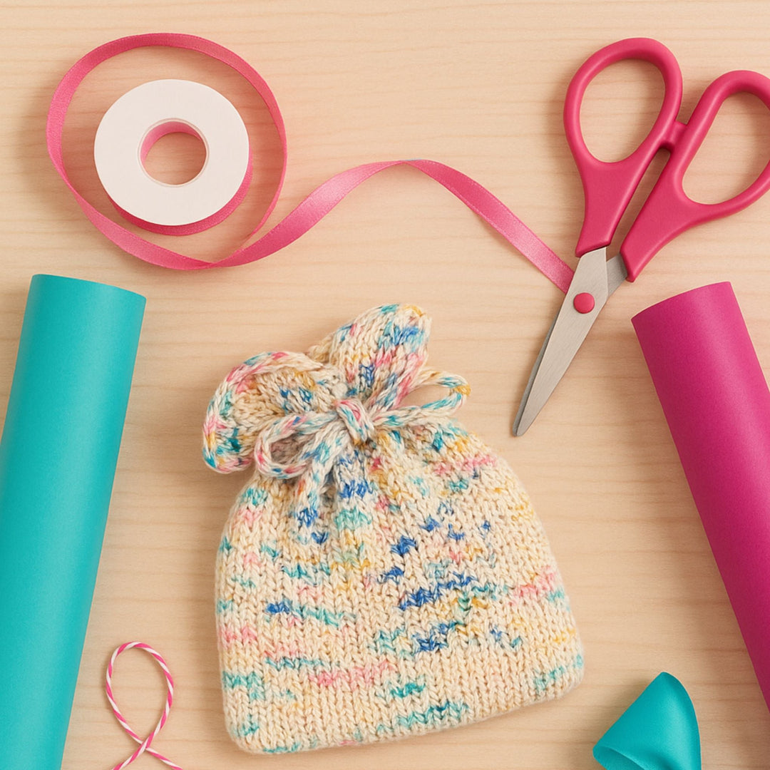 Knit the Party Time Pouch: Easy Beginner Bag Pattern with Silk Yarn