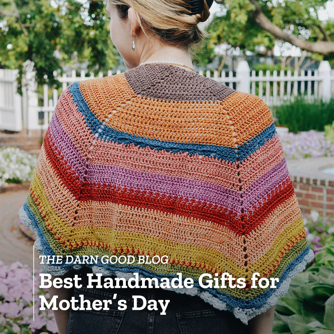 The Best Handmade Gifts for Mother's Day Blog featuring the Herbal Dyed Rainbow Shawl Knitting Kit
