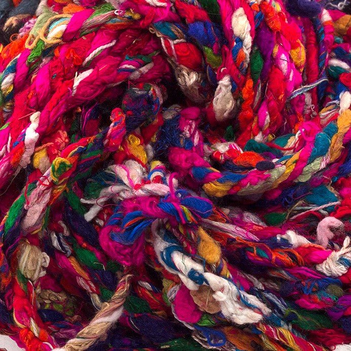 Chunky Recycled Silk Yarn "Penny Candy" - Darn Good Yarn