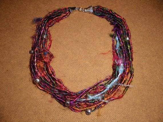 Darn Good Creations! Fan Made Sari Yarn Jewelry - Darn Good Yarn - Darn Good Yarn