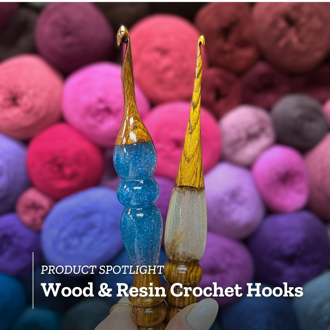 Elemental Elegance: Wood & Resin Crochet Hooks