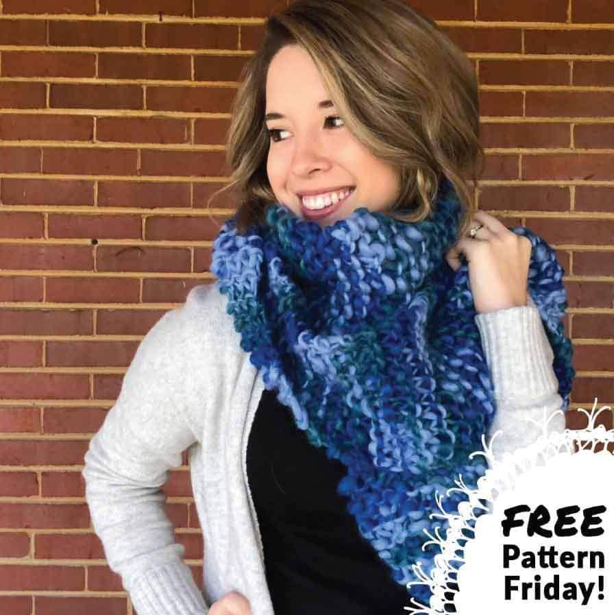 FREE PATTERN FRIDAY Blue Ridge Blanket Scarf Knitting Pattern - Darn Good Yarn