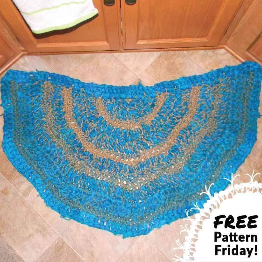 FREE PATTERN FRIDAY: Color Me Teal Half-Moon Rug Crochet Pattern - Darn Good Yarn