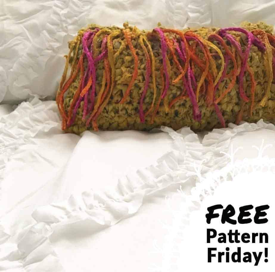 FREE PATTERN FRIDAY: Sari Silk Boho Fringe Pillow Crochet Pattern - Darn Good Yarn