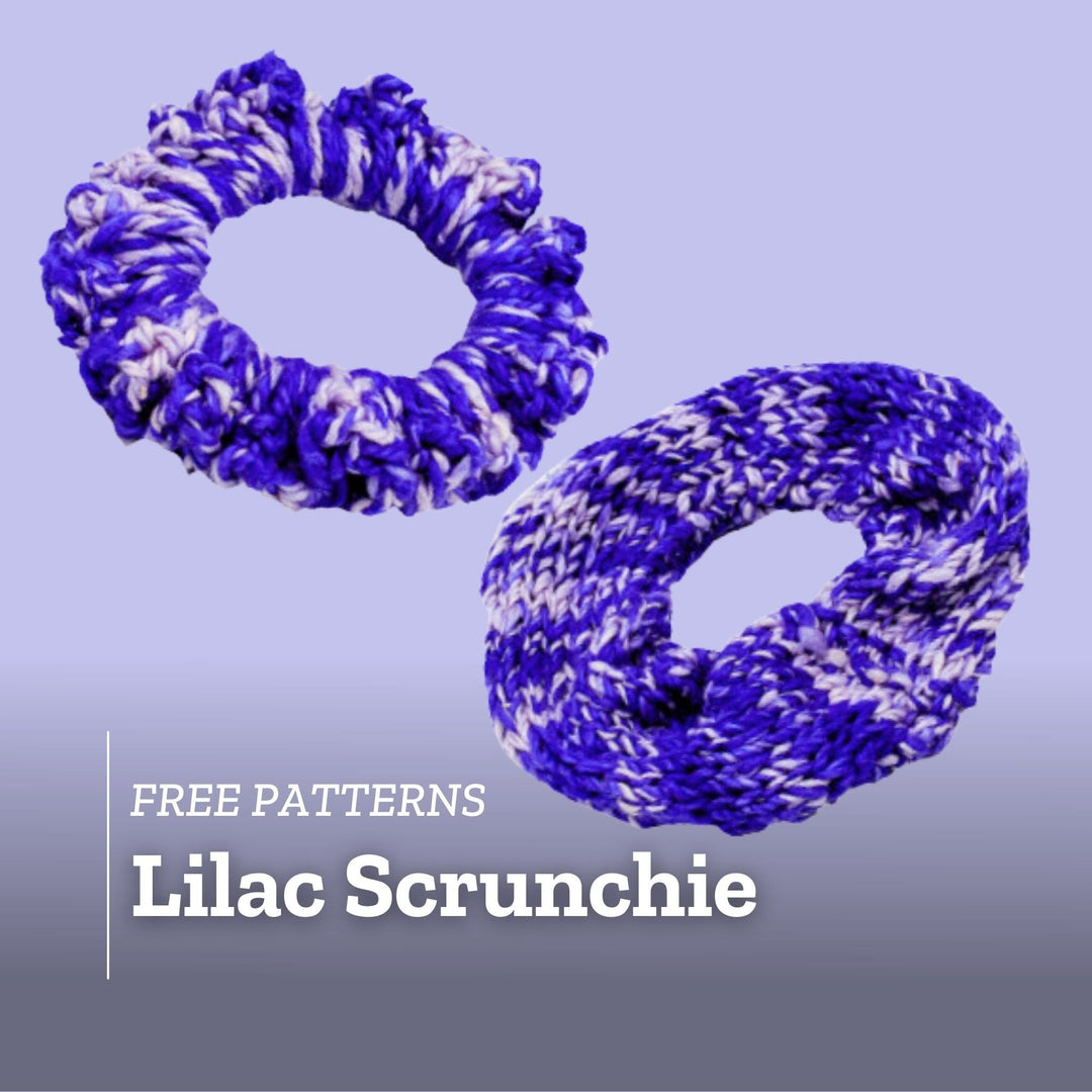 Free Patterns: Knit or Crochet the Lilac Scrunchie - Darn Good Yarn