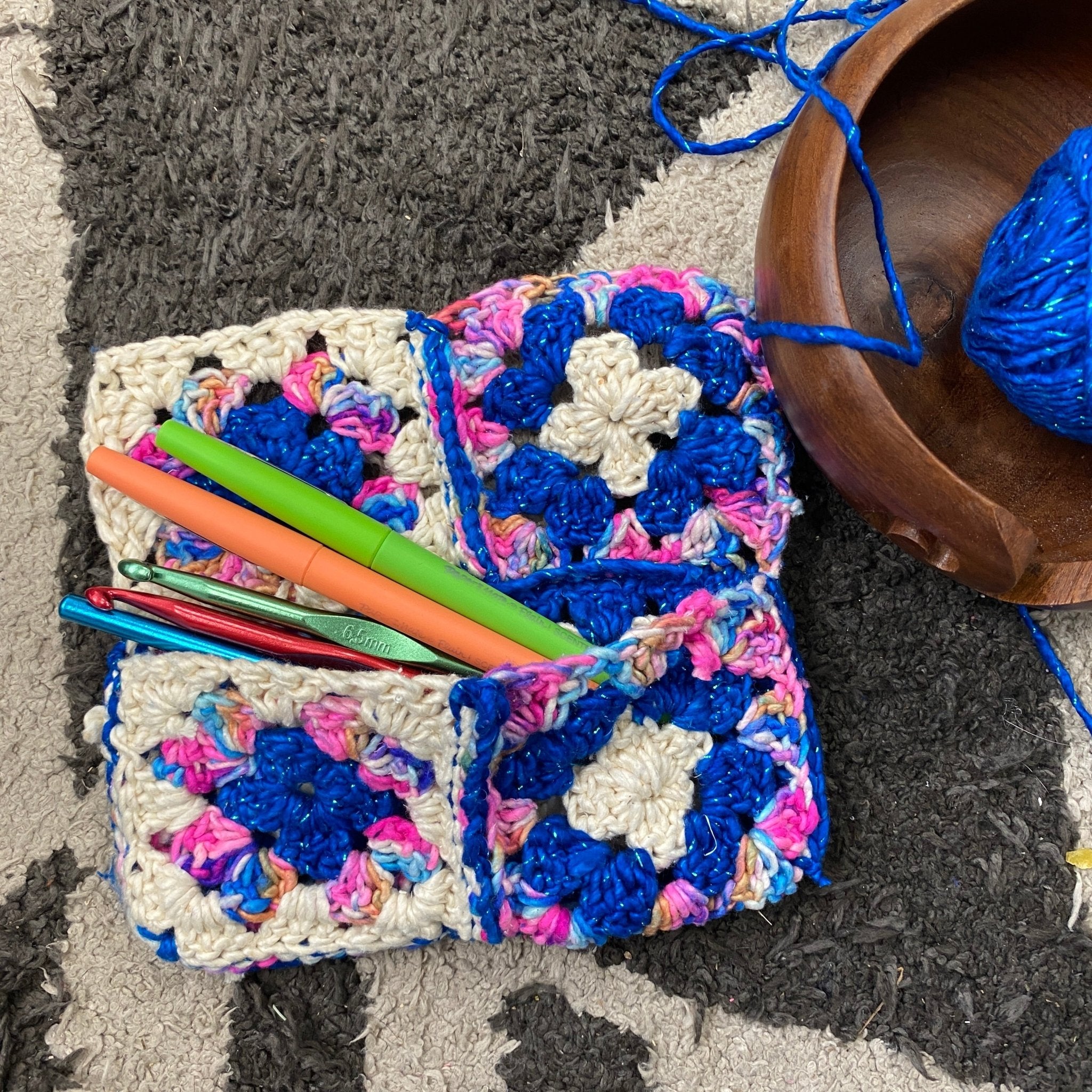 Granny Square Pencil Case | Crochet Tutorial - Darn Good Yarn