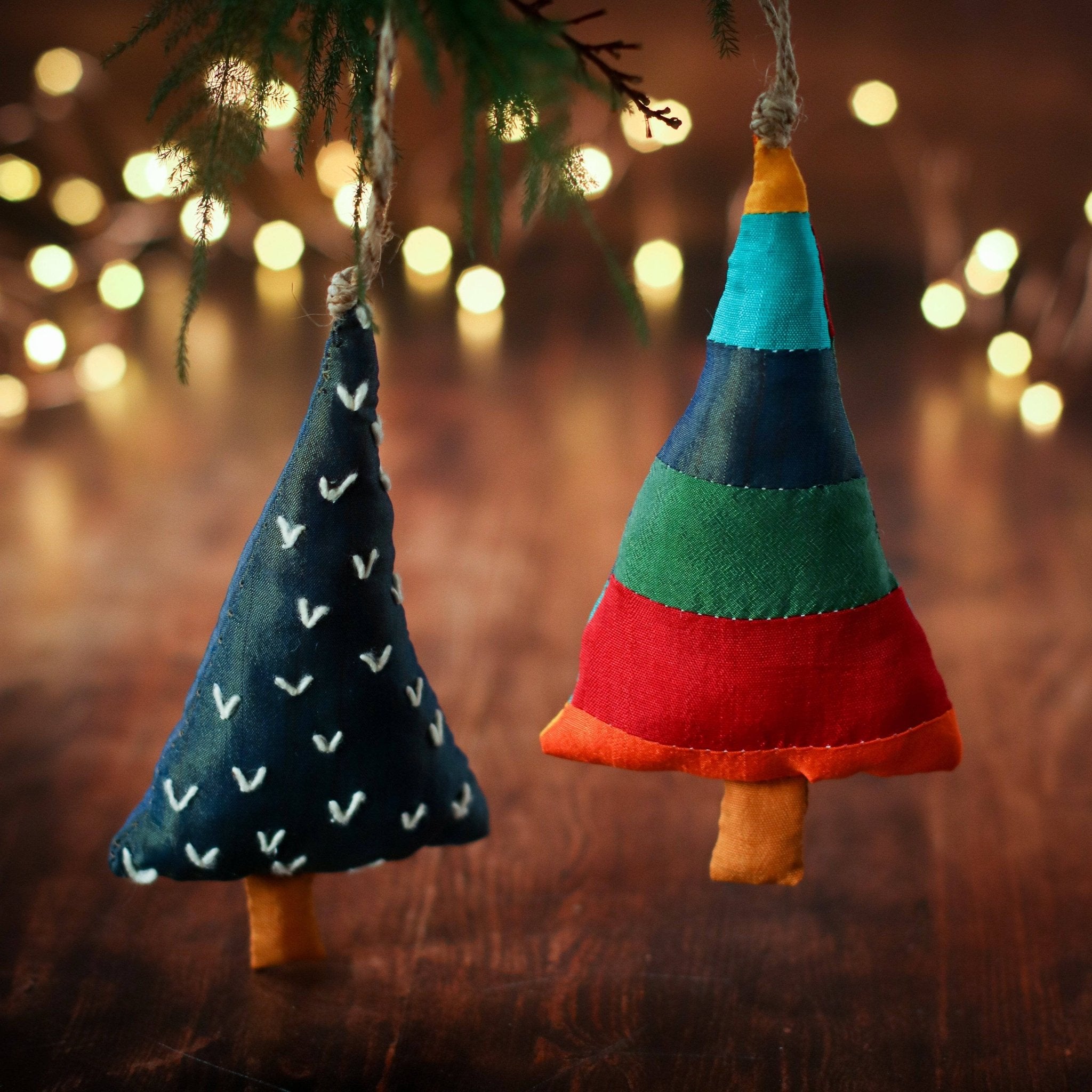 Handmade Rustic Christmas Tree Ornaments - Darn Good Yarn
