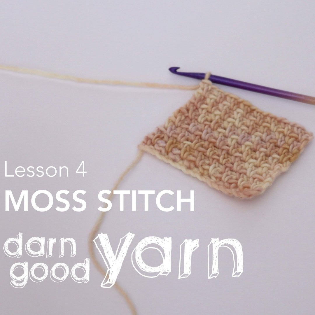How To Crochet: Moss Stitch - Darn Good Yarn