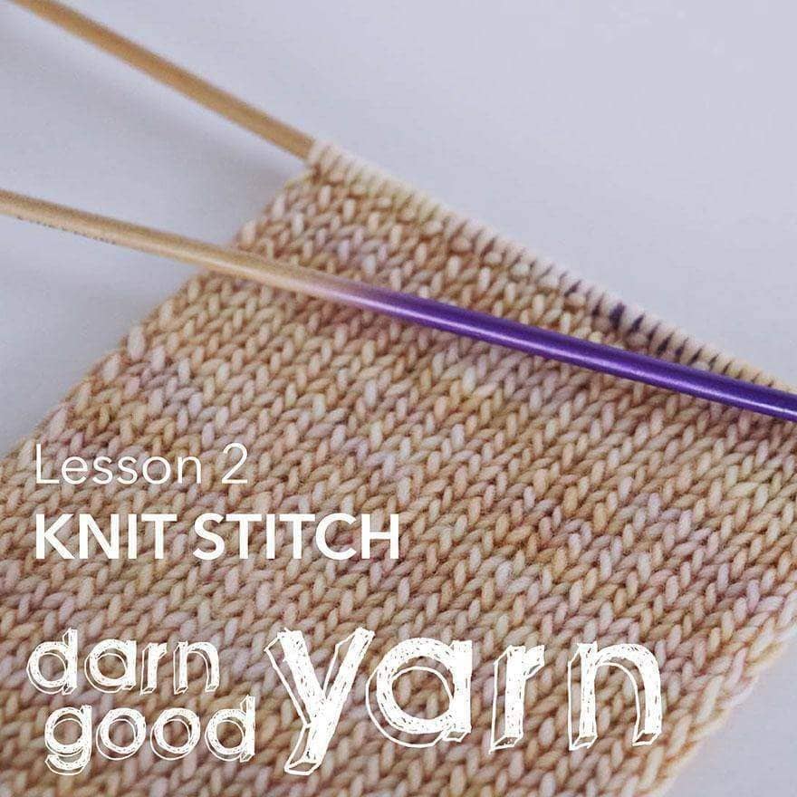 How To Knit: Knit Stitch - Darn Good Yarn