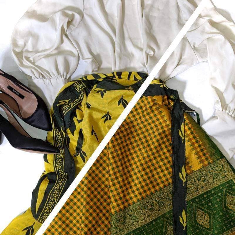 How to Wear a Sari Wrap Skirt: Reversible Edition 1 - Darn Good Yarn