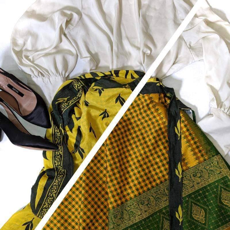 How to Wear a Sari Wrap Skirt: Reversible Edition 1 - Darn Good Yarn