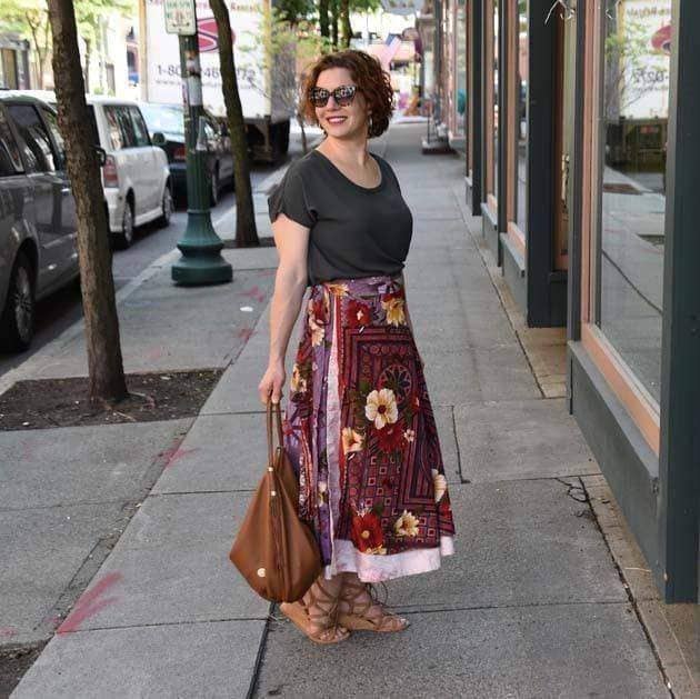 How To Wear Your One-of-a-Kind Sari Wrap Skirt from Darn Good Yarn - Darn Good Yarn