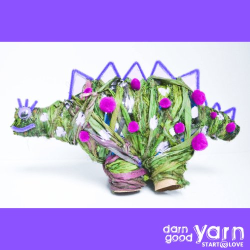 Kid's DIY Yarn Wrapped Stegosaurus