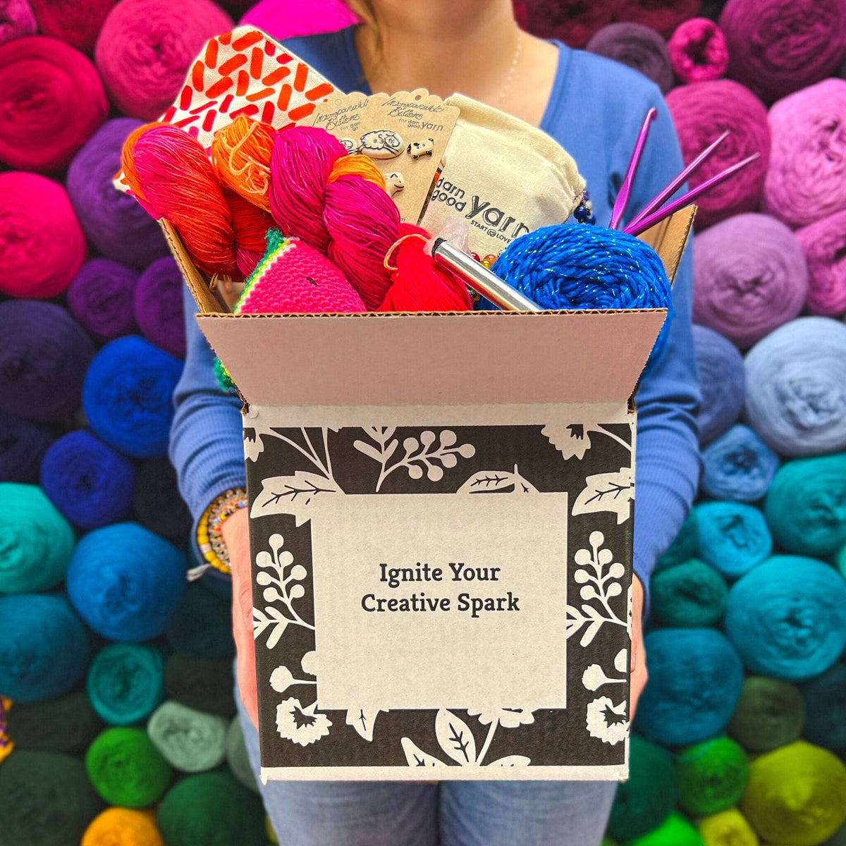 Scrap yarn crochet projects made from leftover skeins in mixed colors