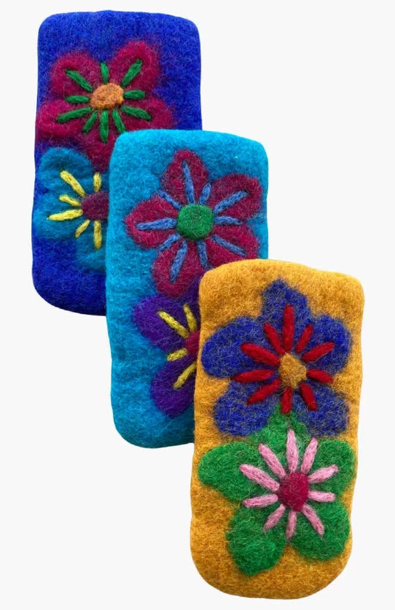 Felted Flower Eyeglass Holder