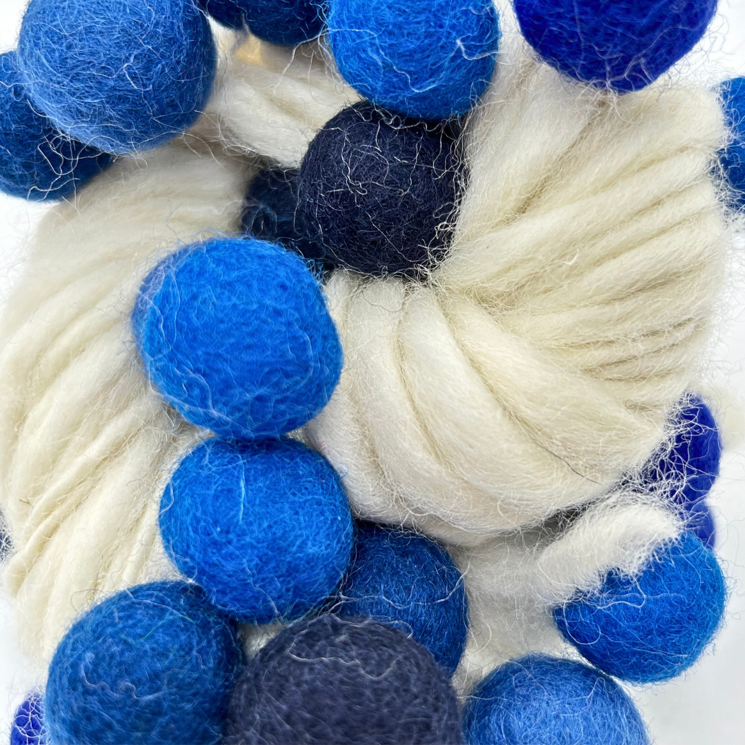 Handmade Thick and Thin Wool Felt Ball Yarn