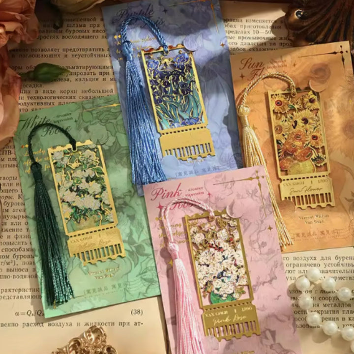 Impression Series Metal Art Bookmarks —  Floral Oil Painting