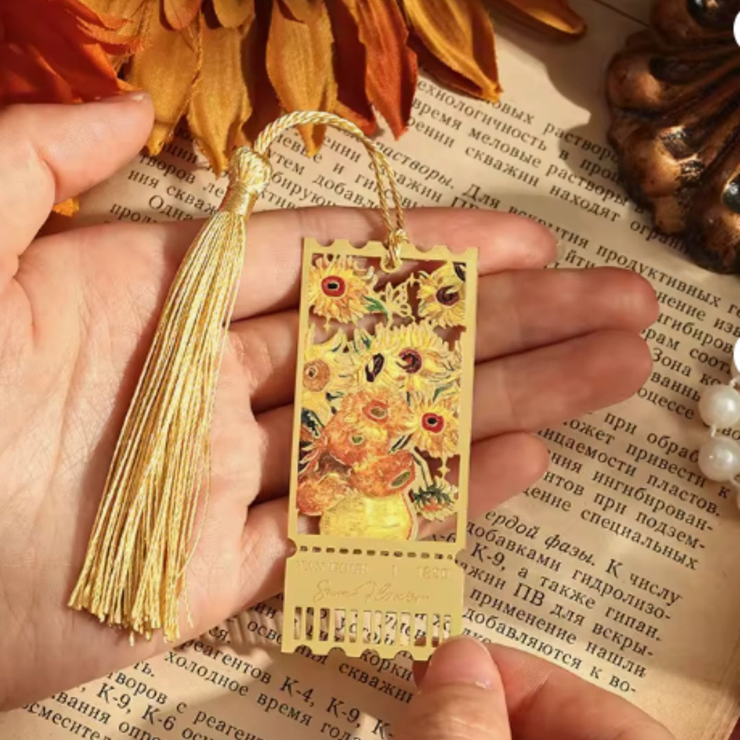 Impression Series Metal Art Bookmarks —  Floral Oil Painting