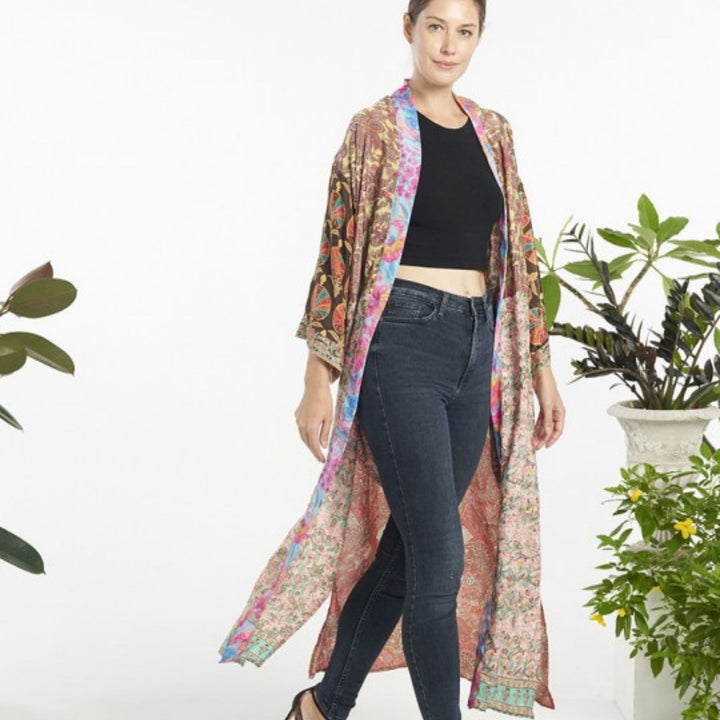 Long Sleeve Kimono Lightweight Layering Robe in Assorted Colors