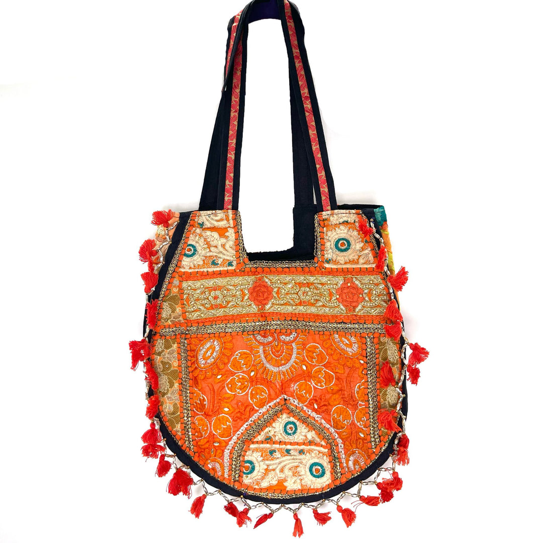 Oval Embroidered Market Bag