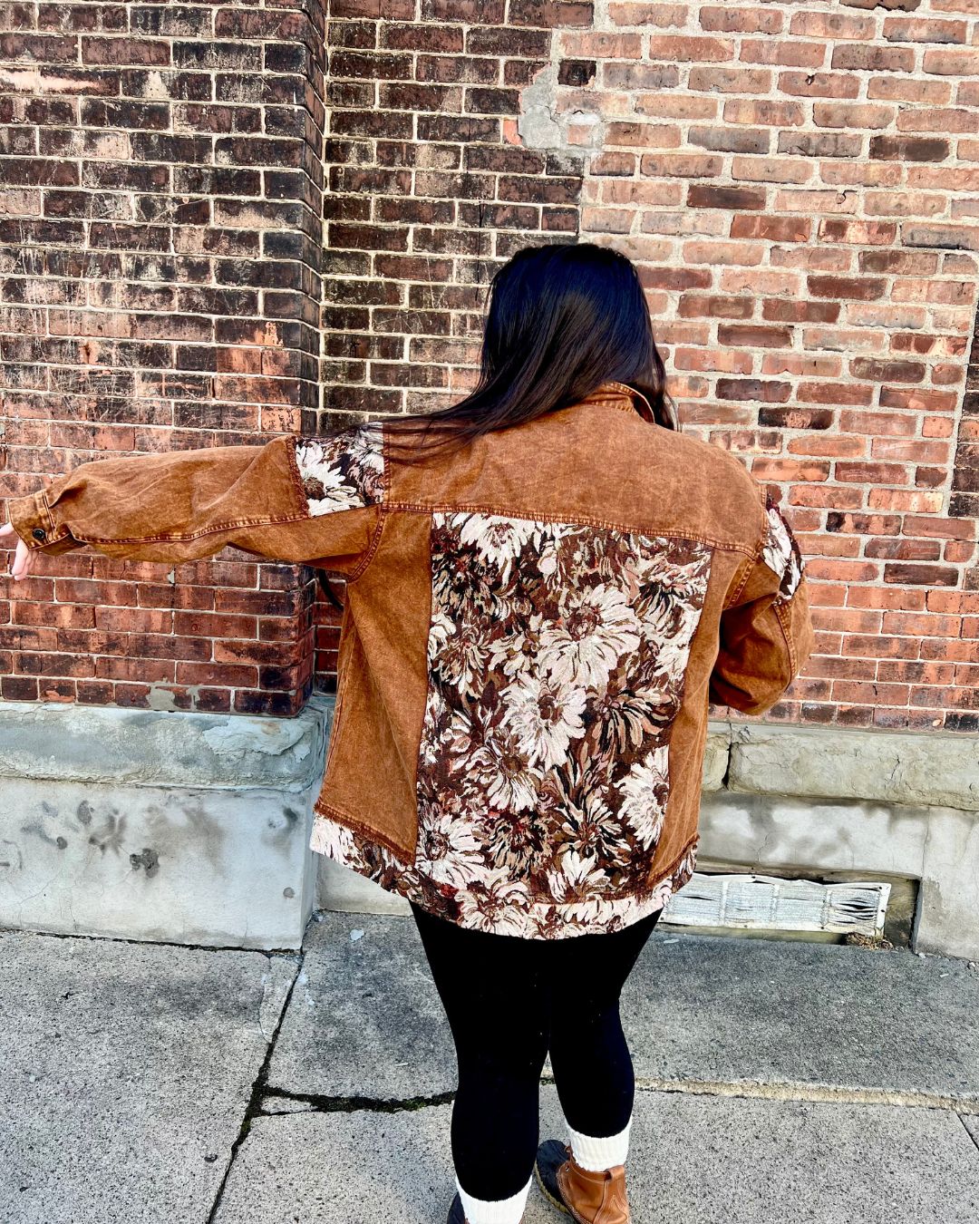 Woodstock Dreams Limited Edition Floral Contrast Stone Wash Denim Jacket