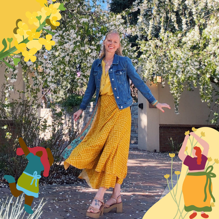 Darn Good Yarn: The Good Neighbor Sari Wrap Skirt — Daffodil Edition, Clothing and Accessories