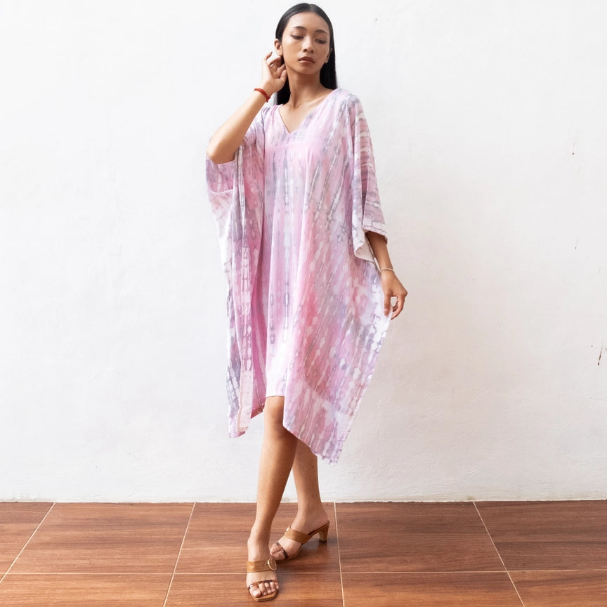 Limited Edition: Woodstock Dreams Tie Dye Short Kaftan Dress