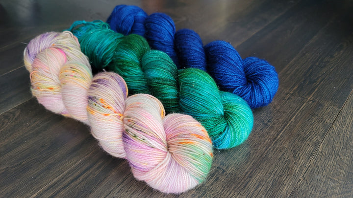Darn Good Yarn: Flower Moon 3 skein kit, 